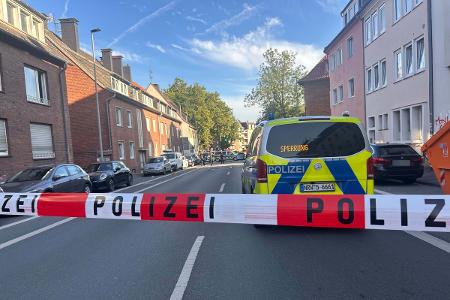 Foto: Polizei Münster. Das Foto zeigt die Absperrung an der Gartenstraße. Veröffentlichung mit dieser Meldung honorarfrei.