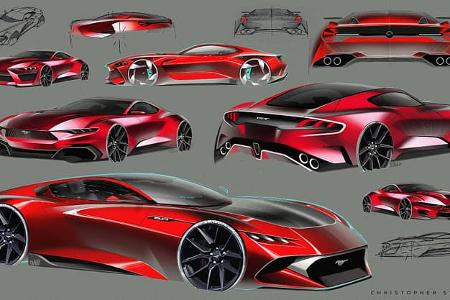 Ford Mustang Design-Zeichnungen