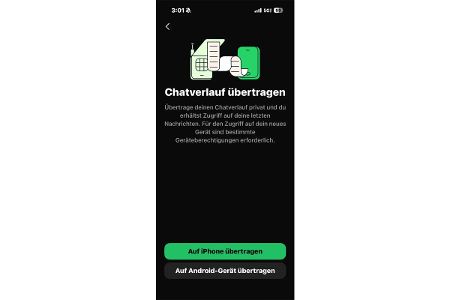 Auf dem iPhone verfügt Whatsapp inzwischen über eine eigene Funktion, um Chatverläufe zu übertragen – auch zu Android.