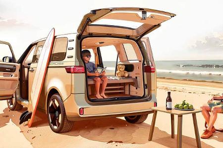 ID Buzz, California Cruise Rendering, Camper, Elektro, Van