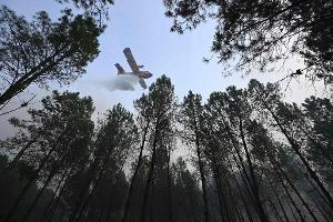 Der Brand bei Luglon hat inzwischen rund 1.600 Hektar Wald und Buschland erfasst. Etwa 650 Menschen wurden vorsorglich evakuiert.