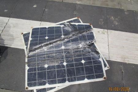 überfahrene Solarmodule