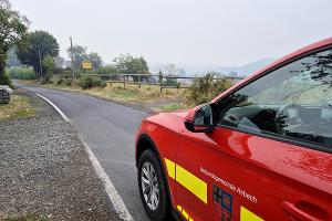 Deutlicher Rauchniederschlag und Brandgeruch in der Region. Die Feuerwehr kontrollierte die Ortschaften.