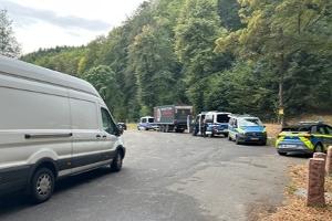 Verkehrskontrollen der Polizei im Odenwaldkreis am 17. August. Hier auf dem Bienenhausparkplatz am Höchster Rondell.