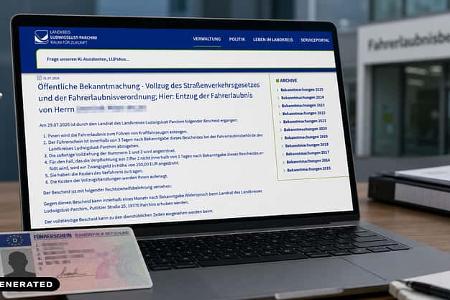 Öffentliche Bekanntmachung Ludwigslust Führerschein-Entzug