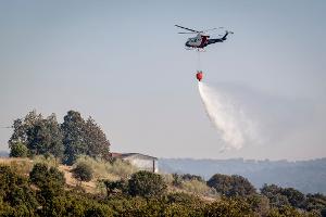 Immer wieder müssen in Spanien Hubschrauber für die Bekämpfung der vielen Waldbrände eingesetzt werden. (Archiv-Bild)