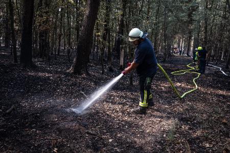 Zuletzt musste die Feuerwehr im Hürtgenwald nur noch Glutnester löschen. (Archivbild)