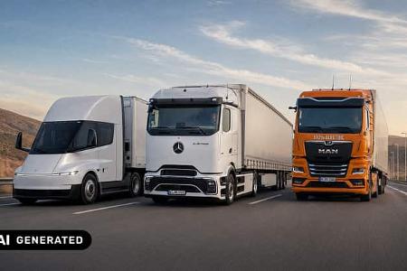 Tesla Semi, MAN eTGX, Mercedes eActros 600 im Vergleich