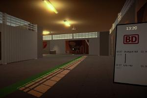 Im Videospiel wird der Tunnel als langer dunkler Gang dargestellt.