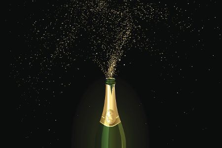 Sprudelnde Sektflasche