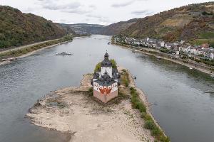 Seit Mitte August wurden am Pegel Kaub steigende Wasserstände verzeichnet, seit einigen Tagen geht es wieder runter.