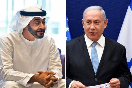 Der emiratische Präsident Mohammed bin Sajid (l) und der israelische Ministerpräsident Benjamin Netanjahu. (Archivbilder)