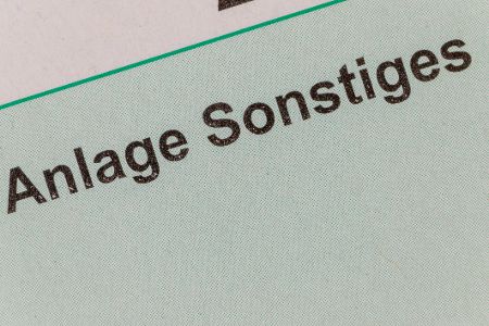 Behördenpapier für Anlage Sonstiges