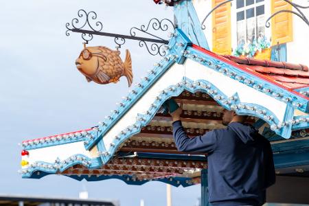 München: Aufbauarbeiten für das 191. Oktoberfest