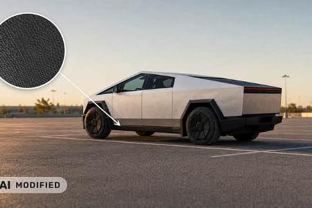Tesla Cybertruck mit Kunststoff-Unterboden
