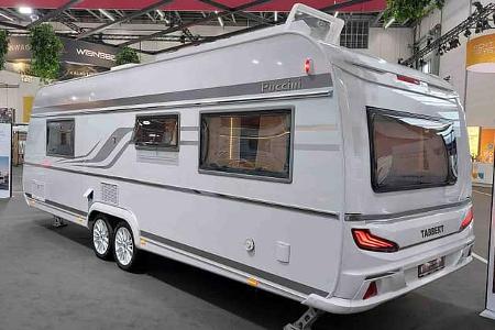 Tandemachser, Wohnwagen, Tabbert Puccini 685 DF Finest Edition, Außen hinten