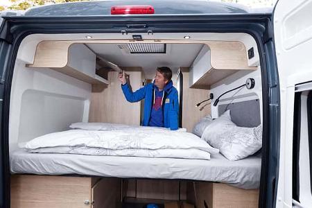 Betten, Doppelbett, Heck, Stauraum, Mooveo Light Van 60 DB