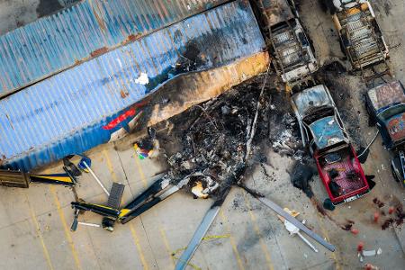 Hubschrauberabsturz in LA: Blick auf die Absturzstelle