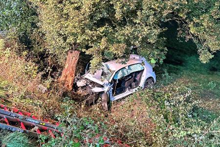 Foto des verunfallten VW Golf