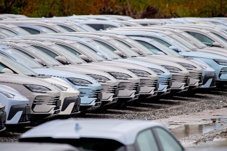 Elektrofahrzeuge von BYD stehen im Hafengebiet von Wilhelmshaven. Chinesische Hersteller drängen weiter auf den EU-Automarkt. (Archivbild)