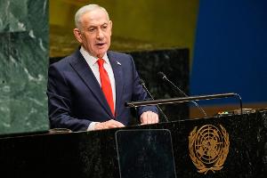 Rede vor lichten Reihen: Israels Ministerpräsident Netanjahu.