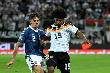 ANGRIFF: Karim Adeyemi (bis 75.) - Note: 4,0 - Musste sich gegen den tiefen griechischen Block zunächst orientieren, fand aus dem Rückraum oder im Umschaltspiel mit der Zeit aber seine Momente. Strahlte beim DFB mit Abstand die größte Torgefahr aus. Ließ letztlich aber wieder zu viel vor dem Tor liegen.