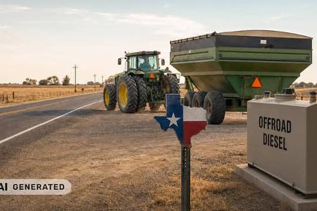 Texas erlaubt Landwirten den Einsatz von Offroad-Diesel auf öffentlichen Straßen.