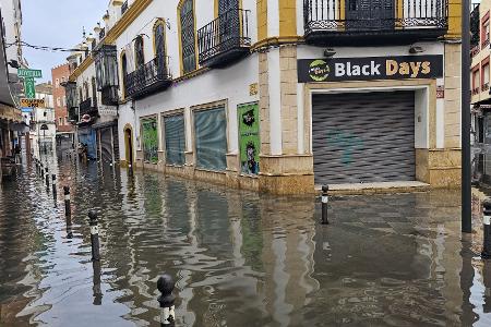 In der Stadt Algeciras setzte das Sturmtief 
