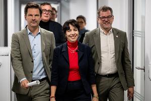 Die Spitzen von Linke, Grünen und SPD haben ihre Sondierungen zur Regierungsbildung erfolgreich abgeschlossen.    