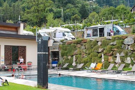 Pool, Südtirol, Italien, Camping Passeier, Alpen