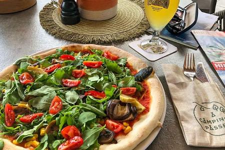 Pizza, Südtirol, Italien, Camping Passeier, Alpen