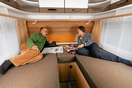 Die Caravan-Betten sind niedriger als im Reisemobil.